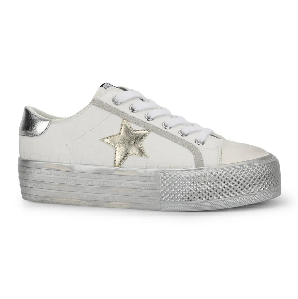 Fashion AMAZE 13 - WHITE CROCO Low Tops