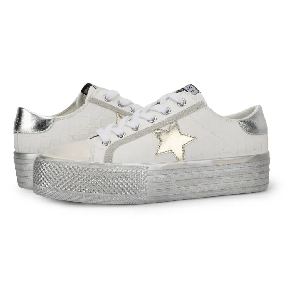 Fashion AMAZE 13 - WHITE CROCO Low Tops