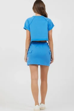 Discount Azure Blue Fleece Tee W/ Print All Tops