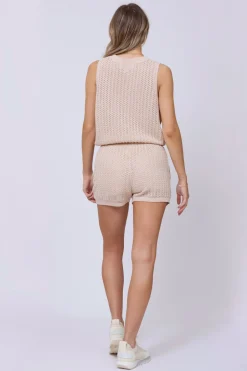 Sale Bali Beige Open Crochet Shorts All Bottoms|Shorts