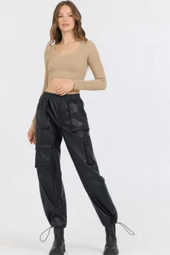 Cheap Black Leather Cargo Pants All Tops
