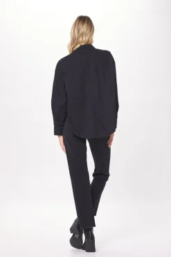 Discount Black Poplin Shirting W/ Rhinestones All Tops