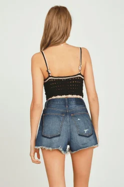Sale Black Sweater Crochet Tank All Tops|Tanks
