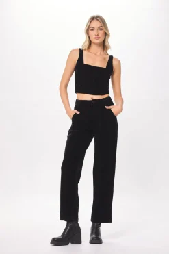 Outlet Black Velvet Corset Top All Tops