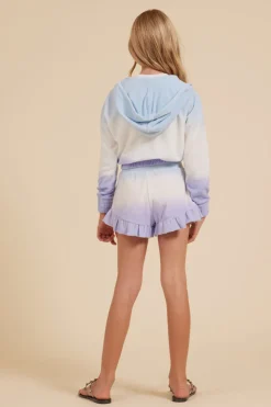 Best Blue/White/Lavender Tie Dye Terry Cloth Elastic Bottom Hoodie Kids Hoodies|Kids Tops