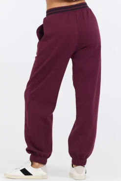 Cheap Cabernet W/ Rose Printed Heavy Surf Wash Jogger Joggers