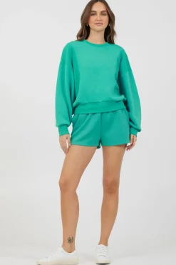 Discount Caribbean Turquoise Cloud Fleece Crewneck All Tops|Hoodies