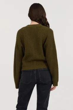 Discount Deep Olive Fitted Utilty Cardigan All Tops|Sweaters