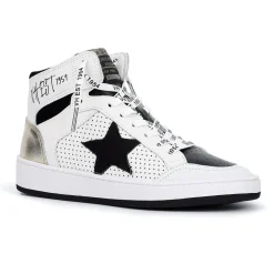 Best Dream 8- Black White Multi With Inside Zipper High Tops