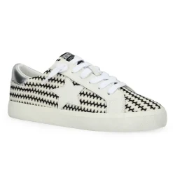 Fashion FLAIR 45 - BLACK/WHITE CROCHET Low Tops