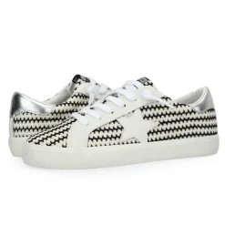 Fashion FLAIR 45 - BLACK/WHITE CROCHET Low Tops