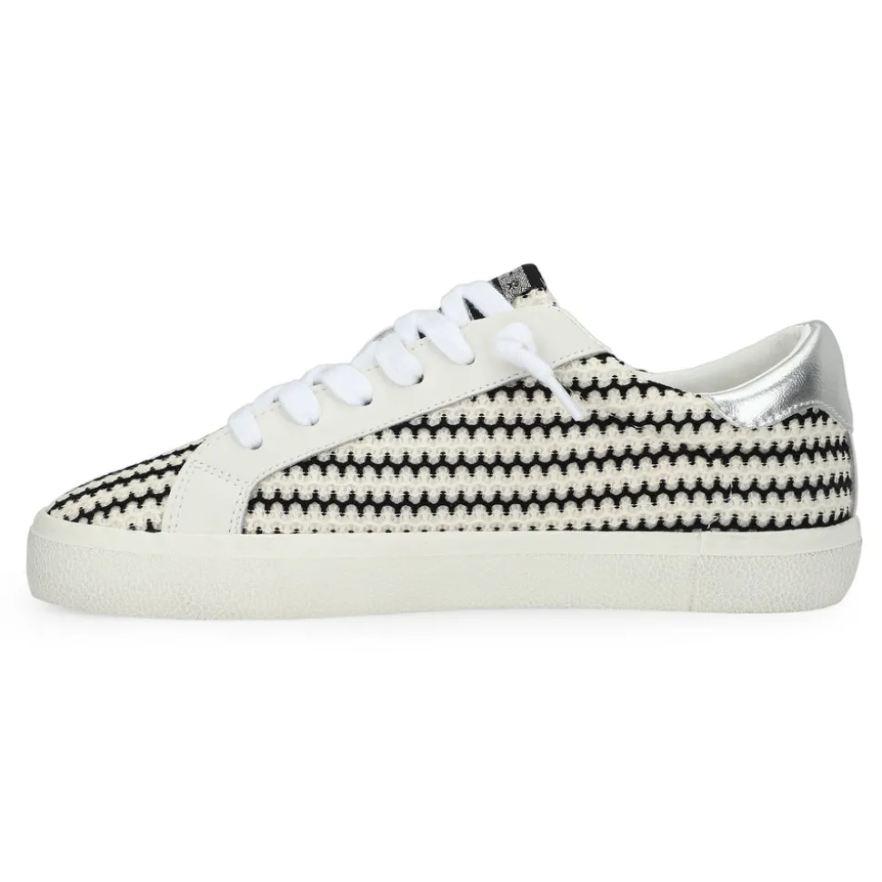Fashion FLAIR 45 - BLACK/WHITE CROCHET Low Tops