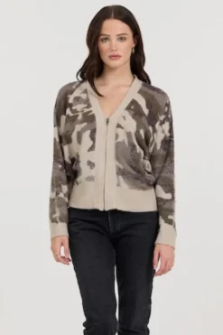 Outlet Forest Fog Camo Zip Up Sweater All Tops|Sweaters