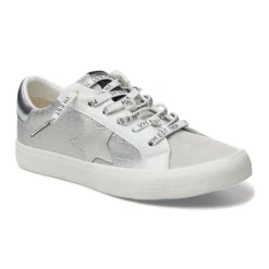 Clearance GRANDE - SILVER CROCO Low Tops