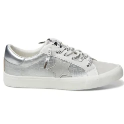 Clearance GRANDE - SILVER CROCO Low Tops