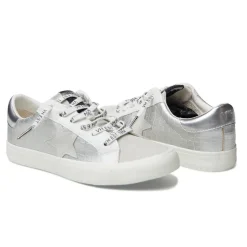 Clearance GRANDE - SILVER CROCO Low Tops