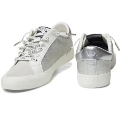 Clearance GRANDE - SILVER CROCO Low Tops