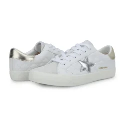 Sale GRANDE - WHITE GREY QUILTED Low Tops