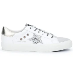 Cheap Grande - White Silver Gold Low Tops