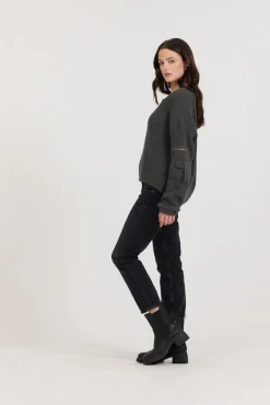 Outlet Gravel Asymmetrical Utility Sweater All Tops|Sweaters