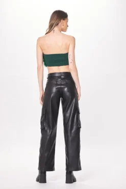 Online Green Feather Crop Top All Tops