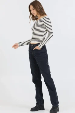 Hot Ivory Black Fitted Off The Shoulder Top All Tops