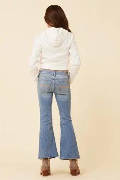 Best Sale Ivory Crop Zip Up Thermal Hoodie Kids Hoodies|Kids Tops