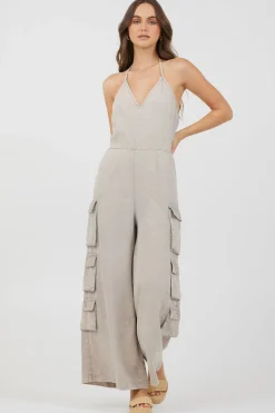 Best Khaki Tencel Jumpsuit Jumpers/ Rompers