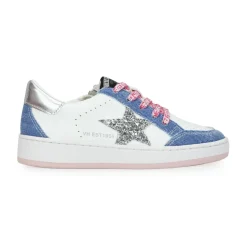 New KIDS BETTY - WHITE DENIM MULTI Kids Kids Sneakers|Kids Sneakers