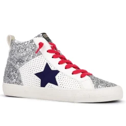 Discount LESTER - SILVER GLITTER MULTI High Tops