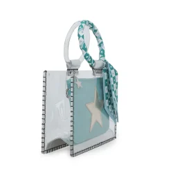 Outlet MINI MOLLY - SCARF TURQUOISE Clear Bags|Small Bag