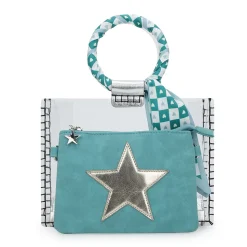 Outlet MINI MOLLY - SCARF TURQUOISE Clear Bags|Small Bag