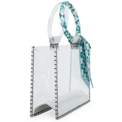 Outlet MINI MOLLY - SCARF TURQUOISE Clear Bags|Small Bag