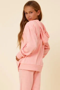 Discount Misty Coral New Burnout Zip Hoodie Hoodies