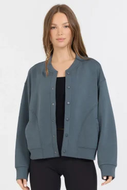 New Mountain Grey Heavy Cloud Fleece Bomber Jacket All Tops|Sweatshirts