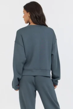 Shop Mountain Grey/Black Colorblock Insert Cloud Fleece Crew All Tops