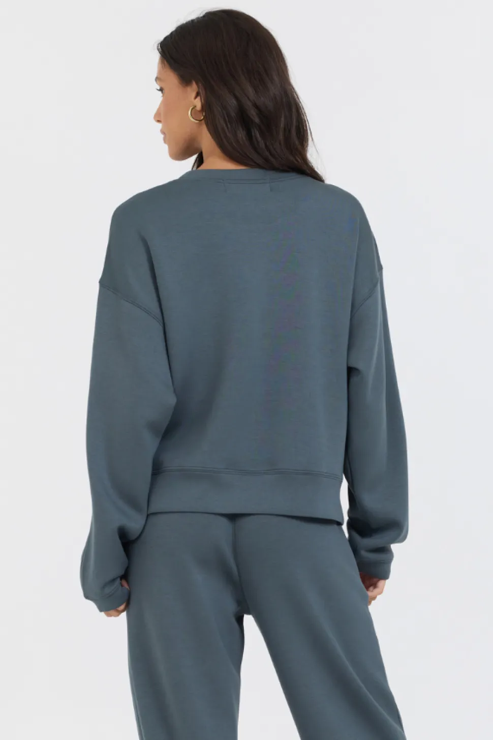 Shop Mountain Grey/Black Colorblock Insert Cloud Fleece Crew All Tops