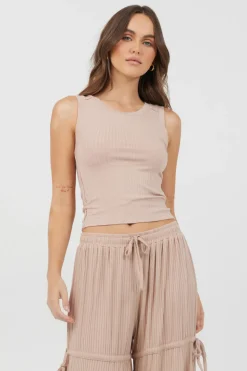 Shop Nude Wide Rib Fitted Tank All Tops|Tanks