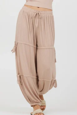 Store Nude Wide Rib Loose Fit Tie Pants All Bottoms