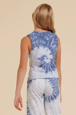 Discount Ocean Water Tie Dye Tie Front Tank Kids Kids Tops|Kids Tie Dye