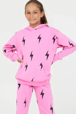 Cheap Pink Lightning Bolt Hoodie Hoodies