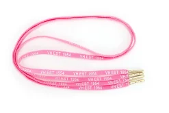 Hot PINK WHITE GOLD TIP LACES Shoe Laces