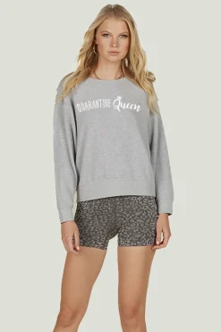 Best Sale Quarantine Queen New Hacci Side Rib Crew All Tops|Sweatshirts