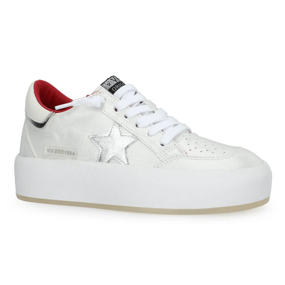 Fashion REAM 10 - WHITE/SILVER/RED Low Tops