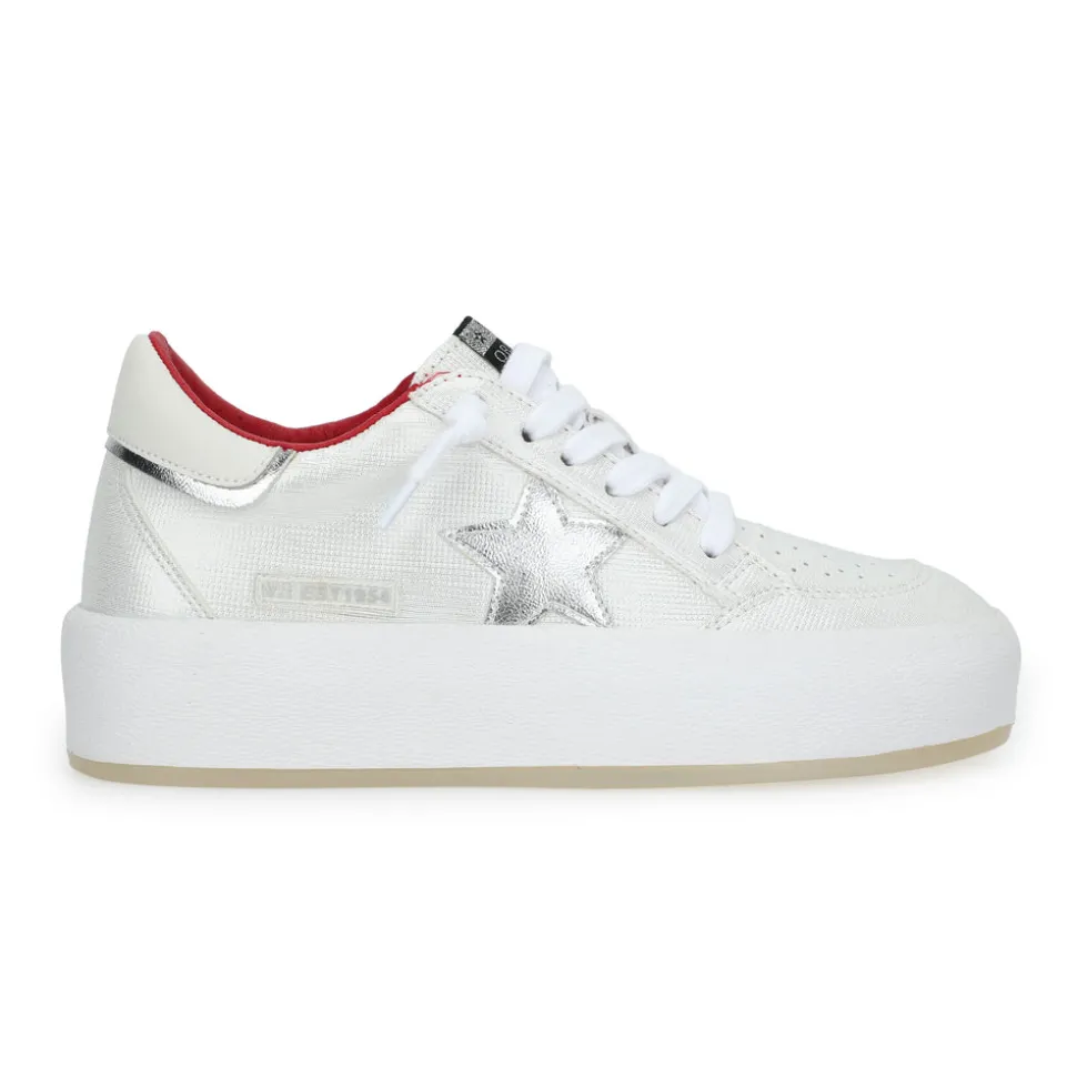 Fashion REAM 10 - WHITE/SILVER/RED Low Tops