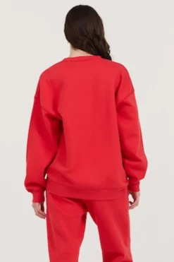 New Red/ Black/ Light Grey Garment Dye Crew W/ Screen Print All Tops