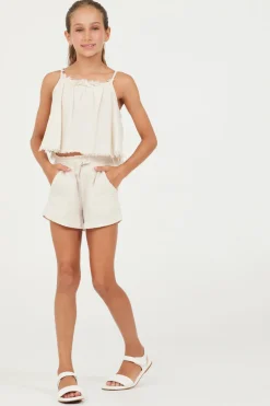Best Sale Sand Stone Washed Texture Flow Tank Kids Kids Tops