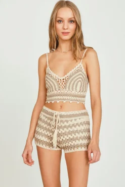 Best Sale Sand/Khaki Knit Crochet Tank Top All Tops|Tanks