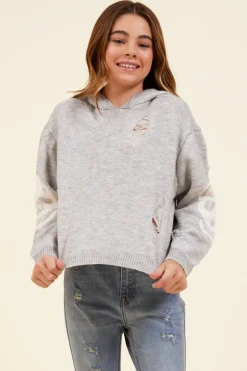 Cheap Skull Distressed Sweater Hoodie Hoodies
