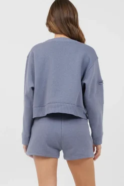 Store Storm Blue Essential Fleece Crewneck All Tops|Hoodies